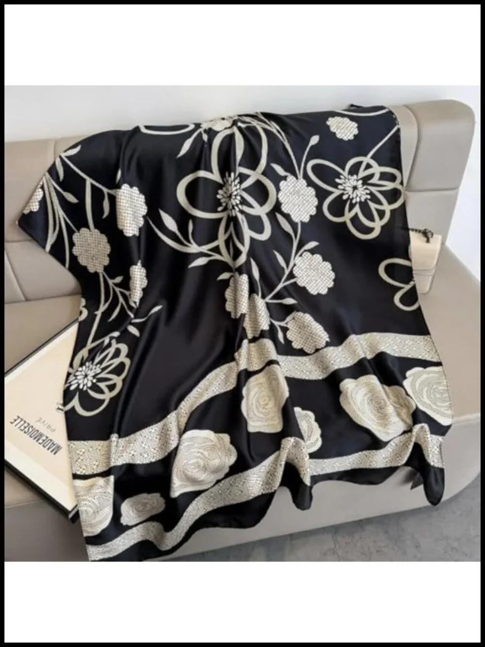 Oversized Luxury Silk Scarf Long Satin Fashion Shawl Wrap Lightweight